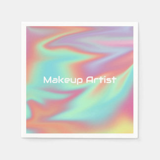 Servilleta De Papel Pastel Holographic Swirl Abstract