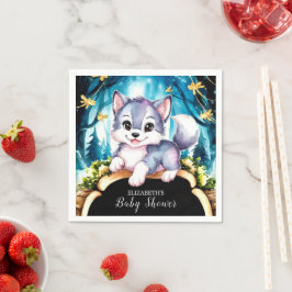 Servilleta De Papel Pastel Little Wolf Baby Shower