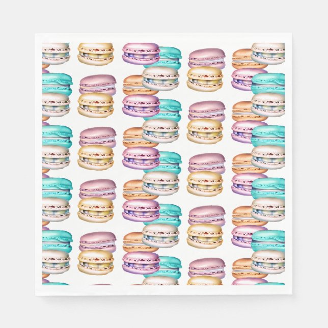 Servilleta De Papel Pastel Macaron Cookie Fiesta de Cumpleaños Temátic (Anverso)
