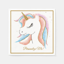 Servilleta De Papel Pastel mágico de unicornio de bebé lindo personali