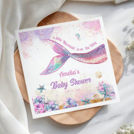 Servilleta De Papel Pastel Mermaid Tail Ocean Girl Celebration