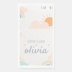 Servilleta De Papel Pastel Minimal Baby Shower