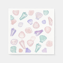 Servilleta De Papel Pastel Painterly Seashell Under the Sea Fiesta