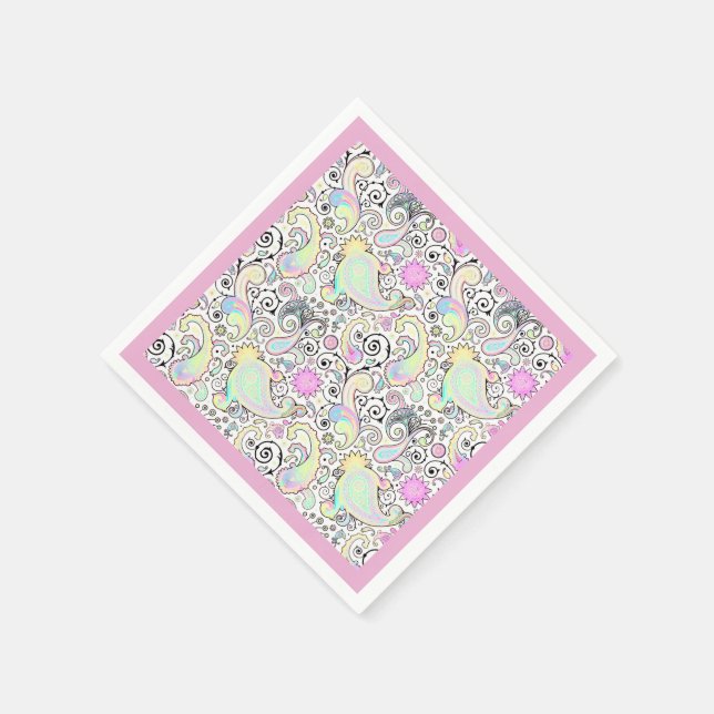 Servilleta De Papel Pastel paisley (Borde)