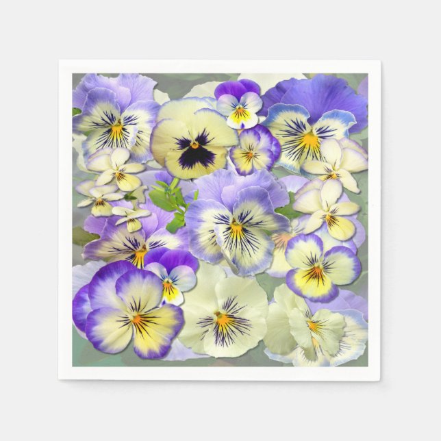 Servilleta De Papel Pastel Pansies (Anverso)