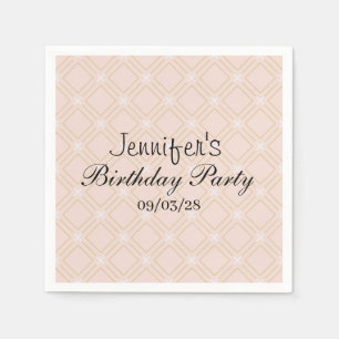 Servilleta De Papel Pastel Peach y Geométrica de Oro