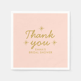 Servilleta De Papel Pastel Peachy manuscrito Bridal Shower