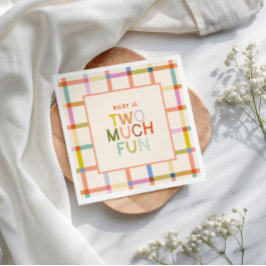 Servilleta De Papel Pastel Plaid "Two Many Fun" Personalizado de cumpl