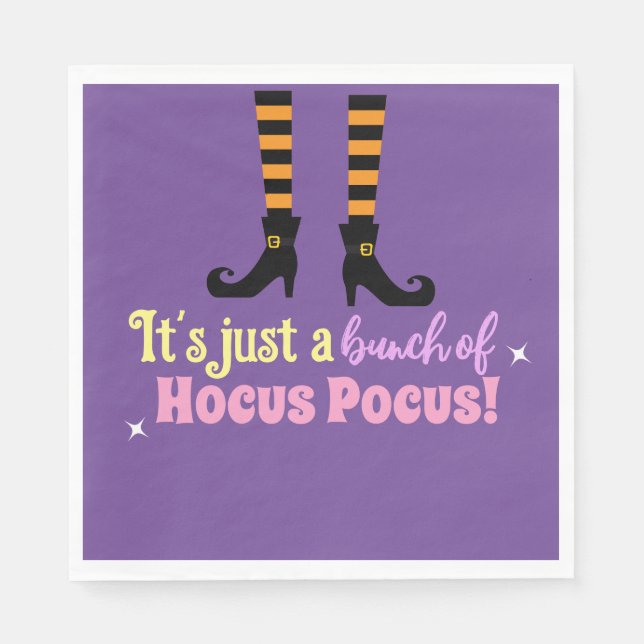 Servilleta De Papel Pastel Purple Hocus Pocus Halloween Bruja (Anverso)