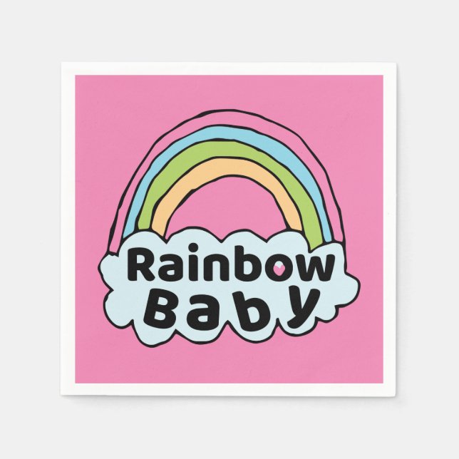 Servilleta De Papel Pastel Rainbow Baby Birth Blessing Birth Miracle (Anverso)