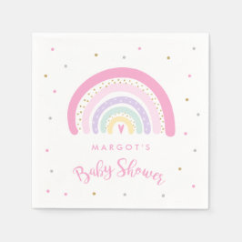 Servilleta De Papel Pastel Rainbow Baby Shower