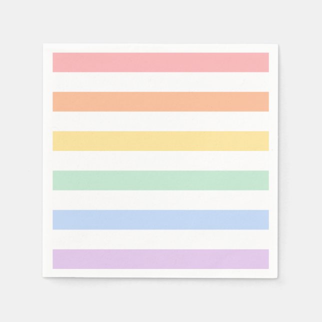 Servilleta De Papel Pastel Rainbow Baby Shower o cumpleaños (Anverso)