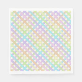 Servilleta De Papel Pastel Rainbow Gingham Plaid