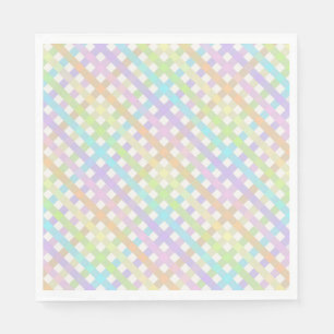 Servilleta De Papel Pastel Rainbow Gingham Plaid