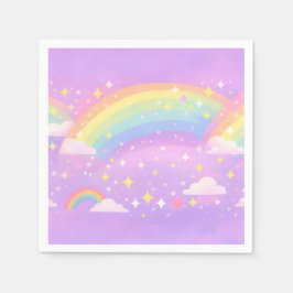 Servilleta De Papel Pastel Rainbow Neurodivergent Party Napkins