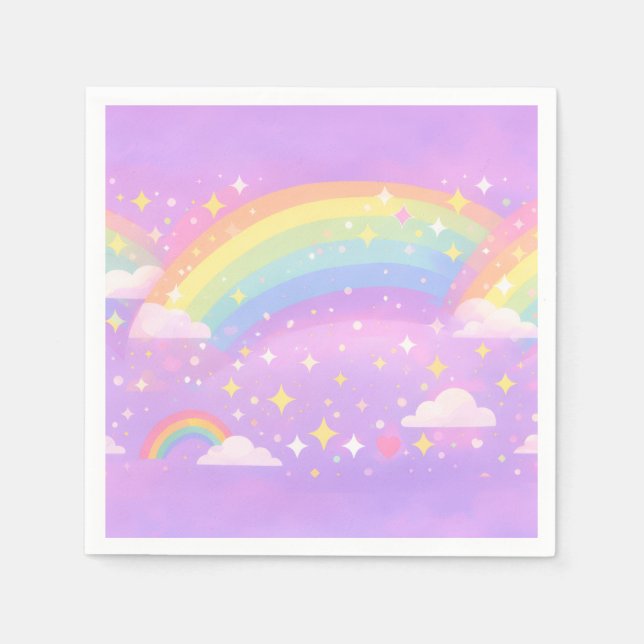 Servilleta De Papel Pastel Rainbow Neurodivergent Party Napkins (Anverso)