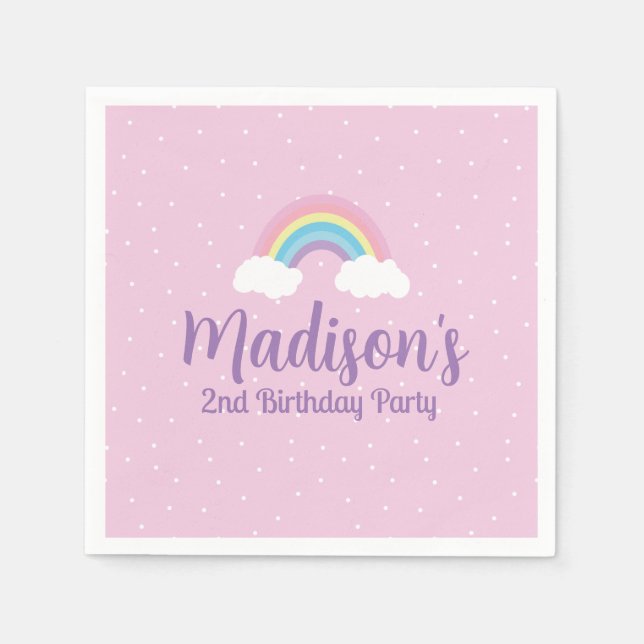 Servilleta De Papel Pastel Rainbow Pink (Anverso)