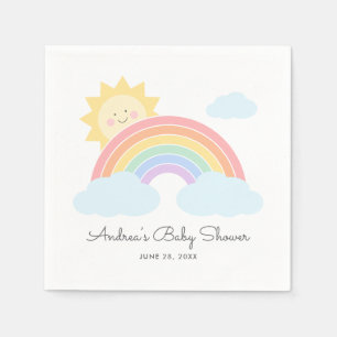 Servilleta De Papel Pastel Rainbow Sunshine Baby Shower o cumpleaños