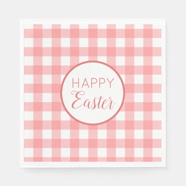 Servilleta De Papel Pastel Raspberry Red Happy Easter Plasto (Anverso)