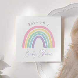 Servilleta De Papel Pastel Rosa Boho Rainbow Baby Shower