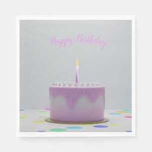 Servilleta De Papel Pastel rosa de cumpleaños