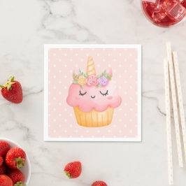 Servilleta De Papel Pastel rosa dulce Unicornio con Rosas