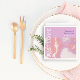 Servilleta De Papel Pastel rosa Resumen Art Boda Napkins