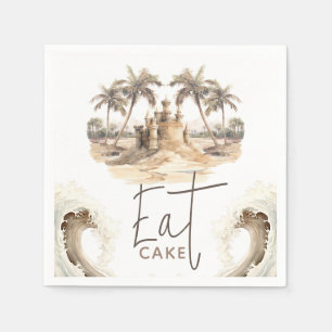 Servilleta De Papel Pastel Sand Elegant Beach Fiesta Tartas