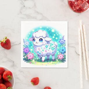 Servilleta De Papel Pastel Sheep Baby Shower