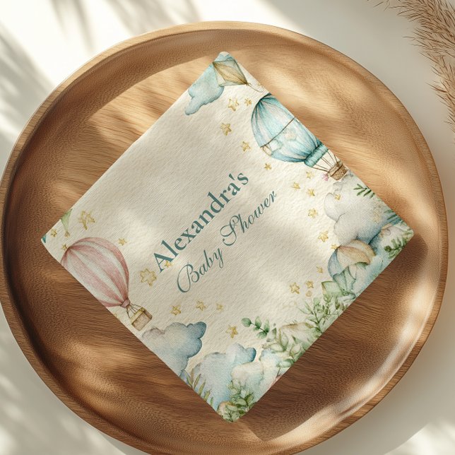 Servilleta De Papel Pastel Sky Adventure Baby Shower (Subido por el creador)