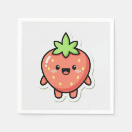 Servilleta De Papel Pastel Strawberry Aesthetic Sticker – Cute Fruit I