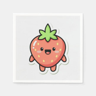 Servilleta De Papel Pastel Strawberry Aesthetic Sticker – Cute Fruit I