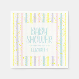 Servilleta De Papel Pastel Stripes Boy Baby Shower