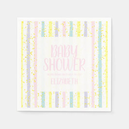 Servilleta De Papel Pastel Stripes Chica Baby Shower