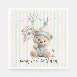 Servilleta De Papel Pastel Teddy Bear Birthday