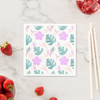 Servilleta De Papel Pastel Tropical Floral Pattern