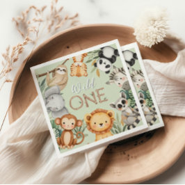 Servilleta De Papel Pastel Tropical Salvaje Una Selva Animales Safari