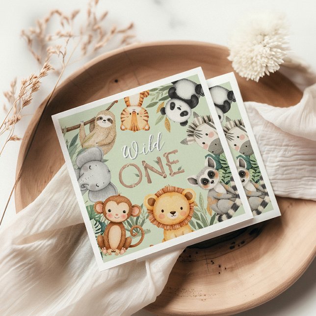 Servilleta De Papel Pastel Tropical Salvaje Una Selva Animales Safari (Subido por el creador)