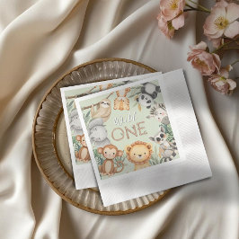 Servilleta De Papel Pastel Tropical Salvaje Una Selva Animales Safari