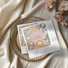 Servilleta De Papel Pastel Tropical Salvaje Una Selva Animales Safari