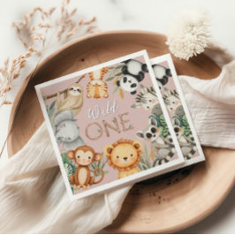 Servilleta De Papel Pastel Tropical Salvaje Una Selva Animales Safari