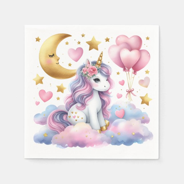Servilleta De Papel Pastel Unicorn (Anverso)