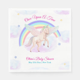 Servilleta De Papel Pastel Unicorn Star Rainbow Fairytale Baby Shower 
