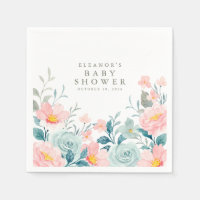 Pastel Verde azulado color de agua rosa Floral Bab