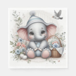 SERVILLETA DE PAPEL PASTEL VINTAGE BEY BOY AZUL ELEPHANT