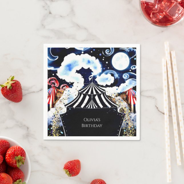 Servilleta De Papel Pastel Whimsical Circus Birthday (In situ)