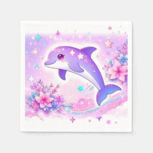 Servilleta De Papel Pastel Whimsical Dolphin Baby Shower