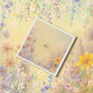 Servilleta De Papel Pastel Wildflower Meadow Barn Boda
