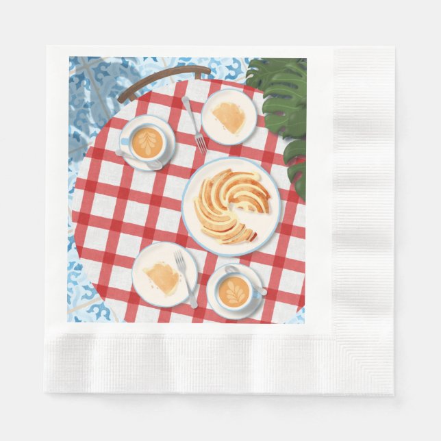 Servilleta De Papel Pastel y café para dos (Anverso)