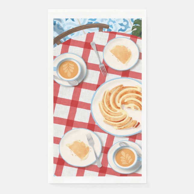 Servilleta De Papel Pastel y café para dos (Anverso)